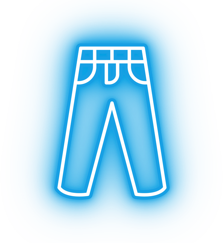 Neon blue jeans icon