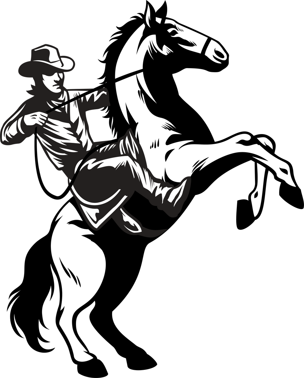 Cowboy on Horseback Illustration